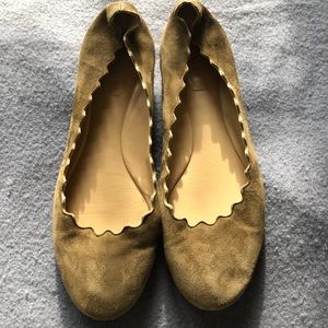 Chloe Olive Green Wavy Ballet Flat